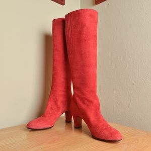 Christian Louboutin Red Suede Boots